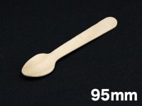 木製スプーン 95mm バラ 白